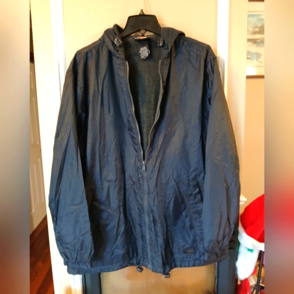 Dickies Fleece Lined Nylon Hooded Jacket Men's Size Large